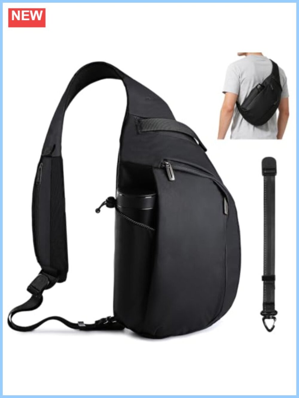 7.5L Ambidextrous Sling Backpack Crossbody Shoulder Bag EDC Travel
